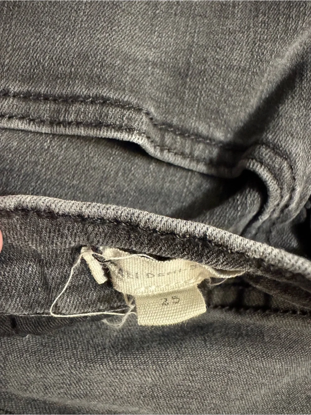 Madewell Gray Button Fly Distressed Raw Hem Jeans Size 25